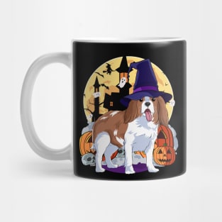 Cavalier king charles spaniel Halloween Witch Pumpkin Mug